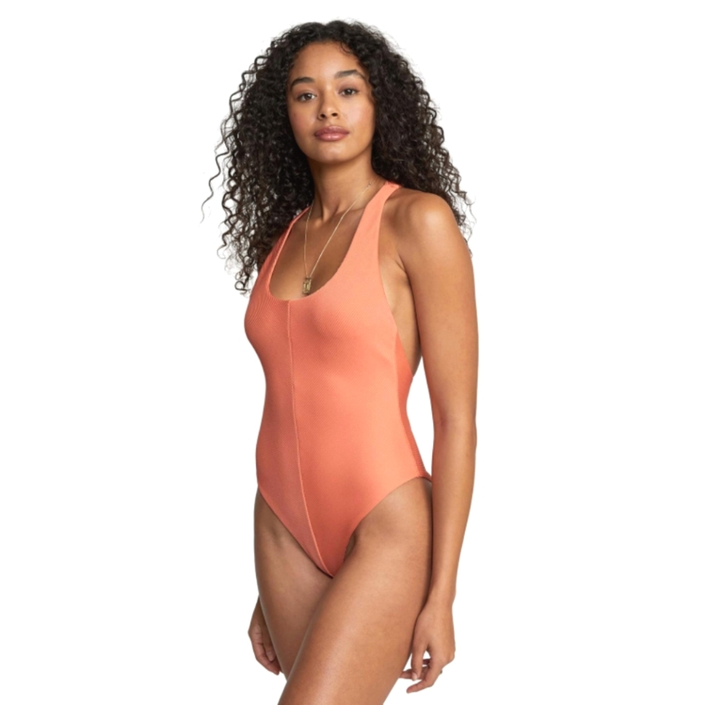 RVCA Racerback One Piece Swimsuit Rust XL/14